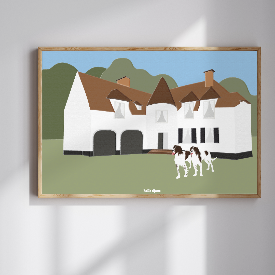 Affiche Illustration Personnalisée Maison 🏡 - IMPRIMÉE (A3, A4, A5)
